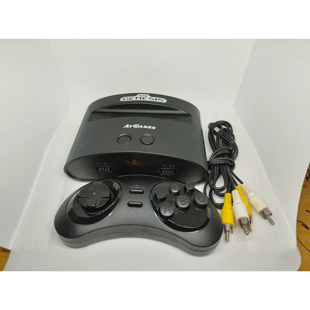 AT Games Sega Genesis Console w/ Wireless Controller, AV No power cord Untested